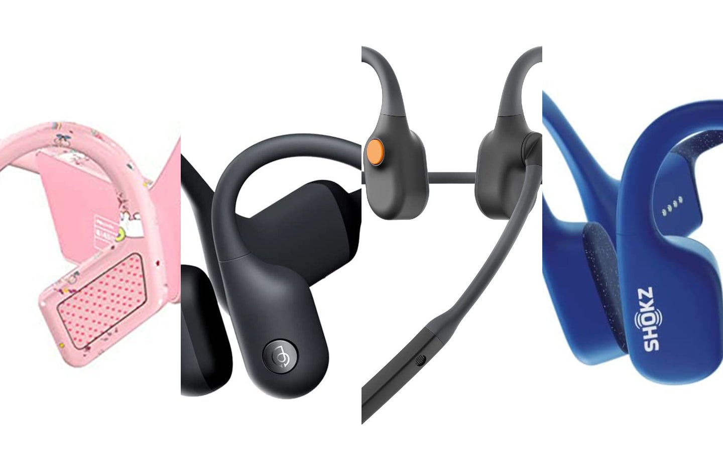 A lineup of bone conduction headphones