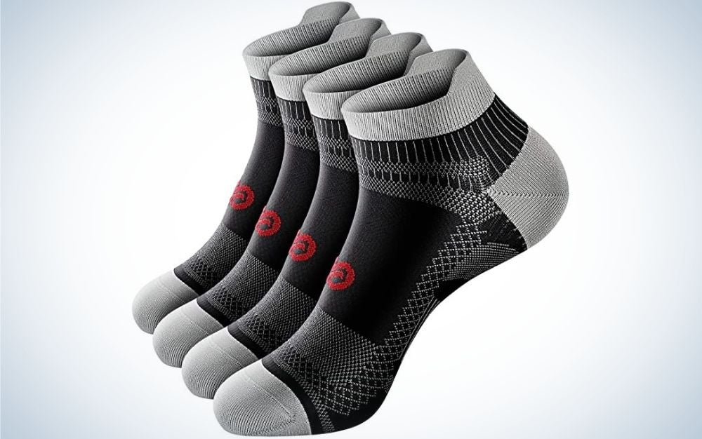Best For Athletic &Travel 5 Pairs Copper Compression Ankle Socks Women & Men Sport Plantar Fasciitis Arch Support