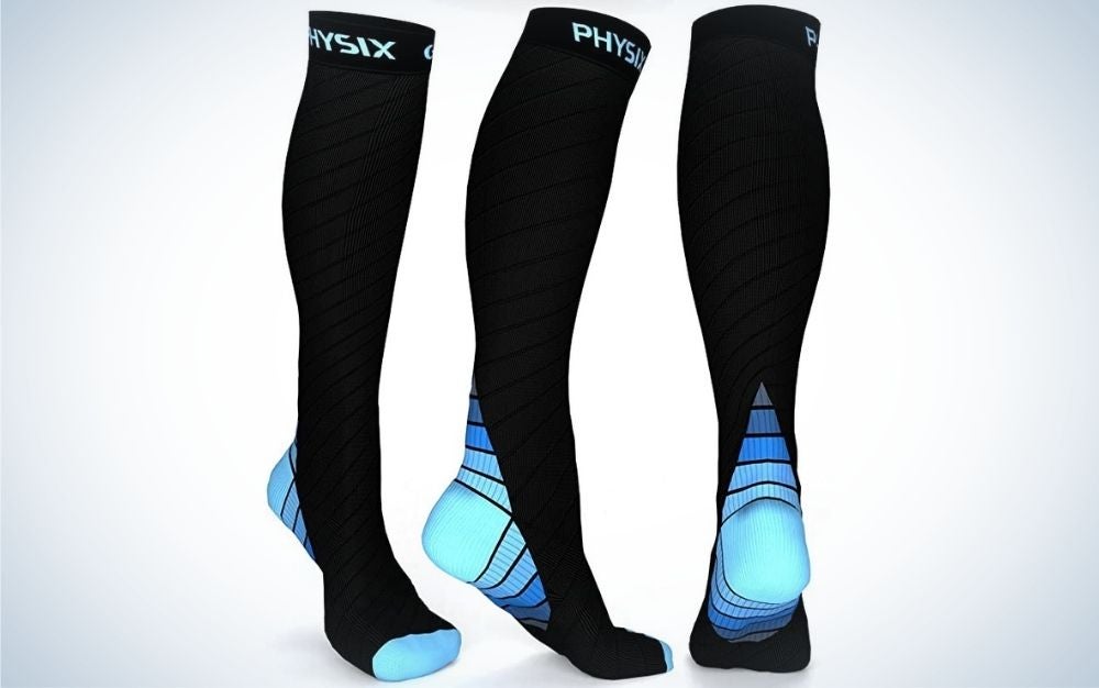 JUNG KOOK Compression Socks for Men Women 12-20mmHg 3 Pairs Compression Stockings for Runners