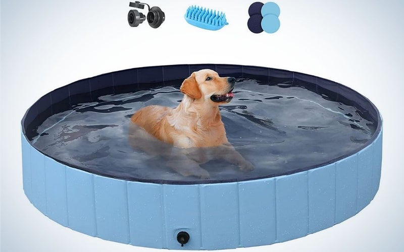 The YAHEETECH Foldable Swimming Pool is the best above-ground pool for babies and pets.