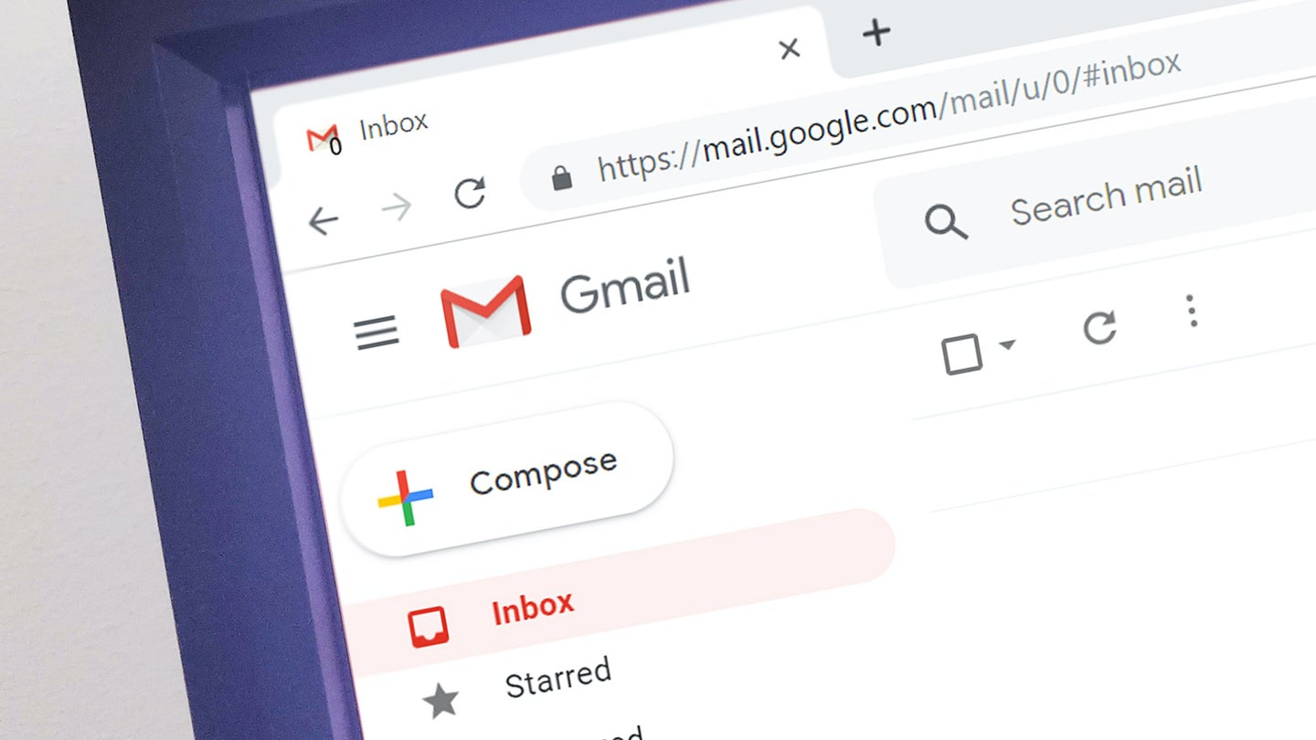 An empty Gmail inbox.