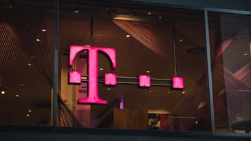 T-Mobile's lit up signage.