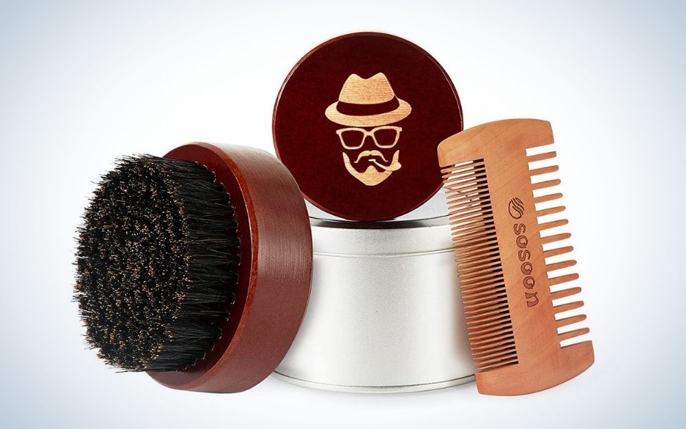 The Sosoon Boar-Bristle Comb and Brush is the best beard product for quick grooming.