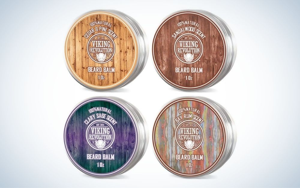 The Viking Revolution 4 Beard Balm Variety Pack is the best beard product for stylists.