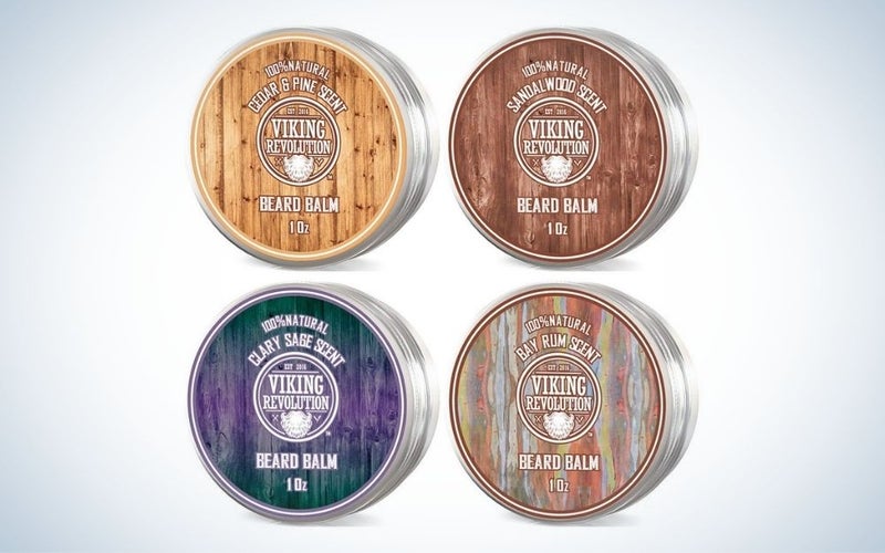 The Viking Revolution 4 Beard Balm Variety Pack is the best beard product for stylists.