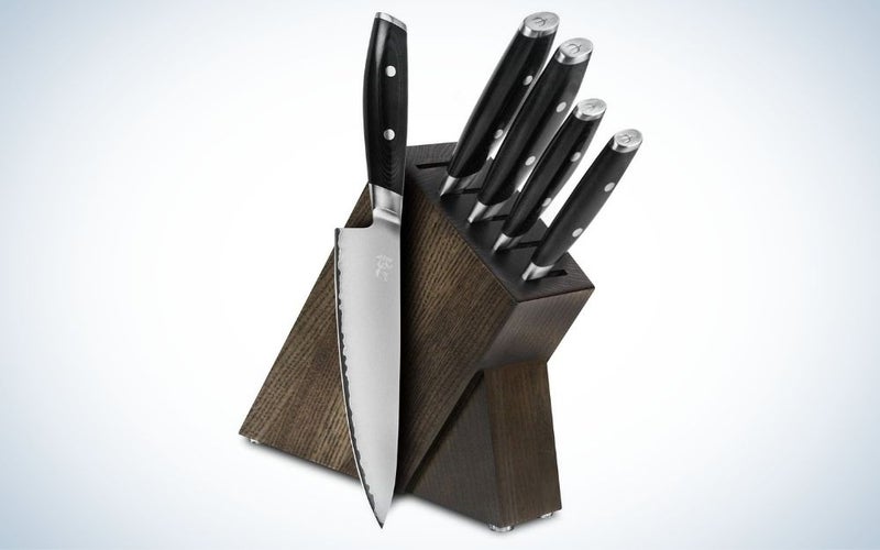 The Yaxell Mon 6-Piece Knife Set is the best Japanese knife set.