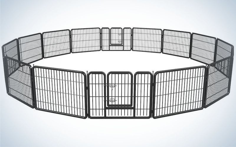The BestPet Playpen Exercise Pen is the best dog pen for large dogs.