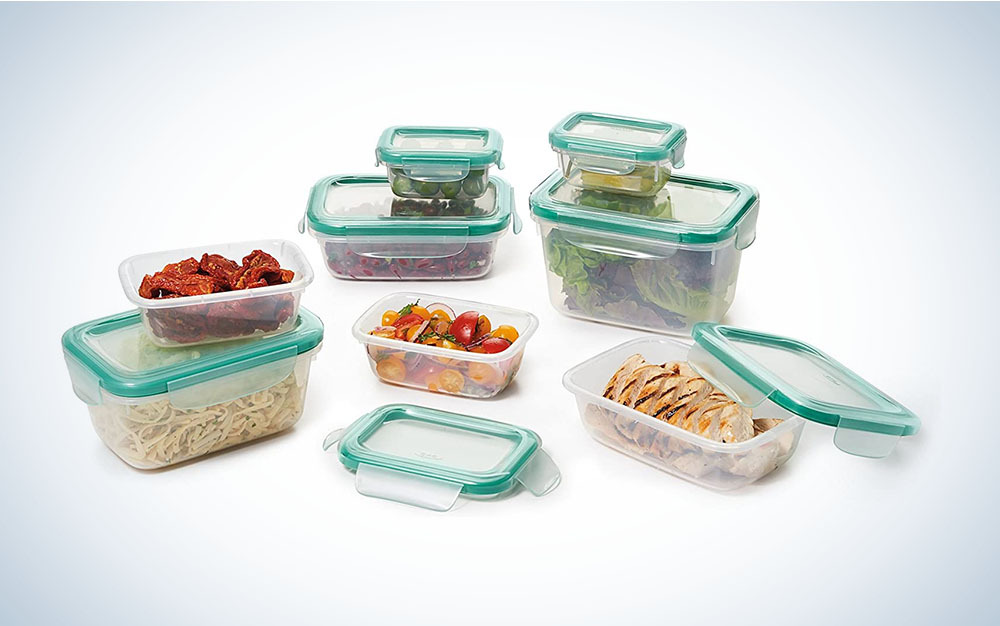The OXO Good Grips Smart Seal Leakproof Plastic Food Storage Container Set is the best plastic food container set.