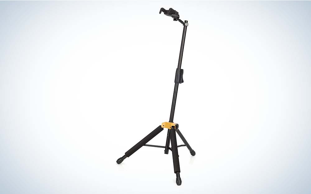Hercules Auto Grip Guitar Stand is the best guitar stand for bass guitars.