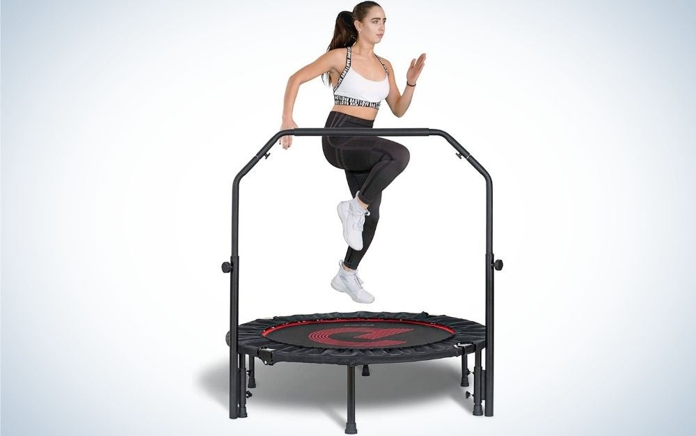 The Pelpo Folding Mini Trampoline is the best exercise trampoline.