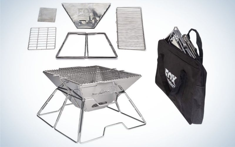 The Fox Outfitters Folding Charcoal Grill is the best portable grill for beach bums.