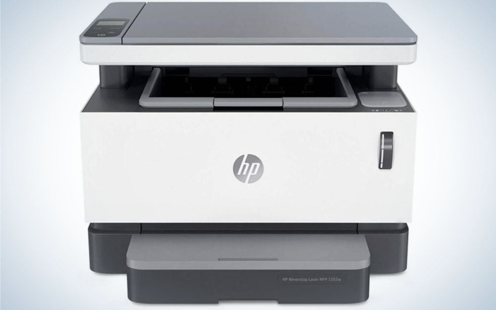 HP Nevertop 1202w Wireless Mono Laser Printer is the best copy machine with cloud printing.