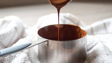 Pot of melted chocolate