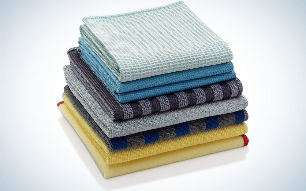 10 PCS Small Cleaning Rag and 4 PCS Waffle Weave Microfiber Cleaning Cloth 
