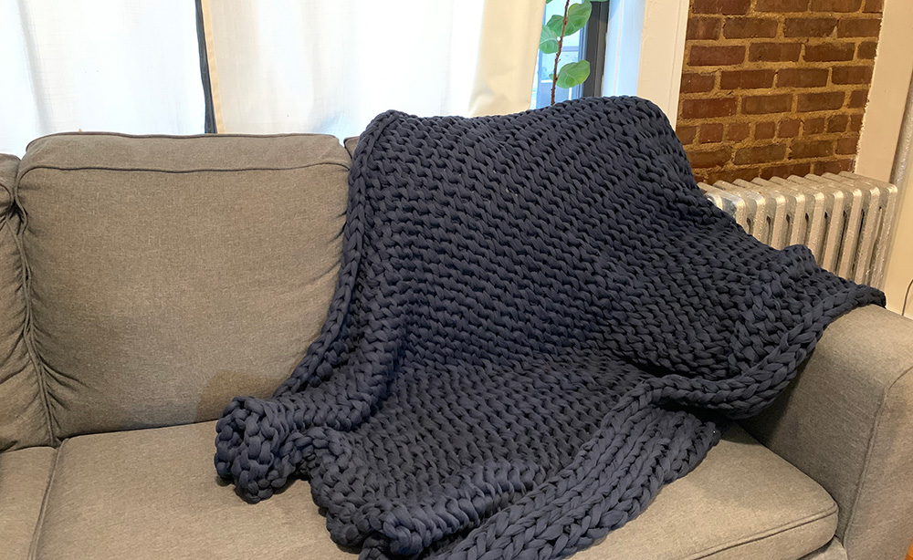 Bearaby makes the best weighted blanket that's knit.