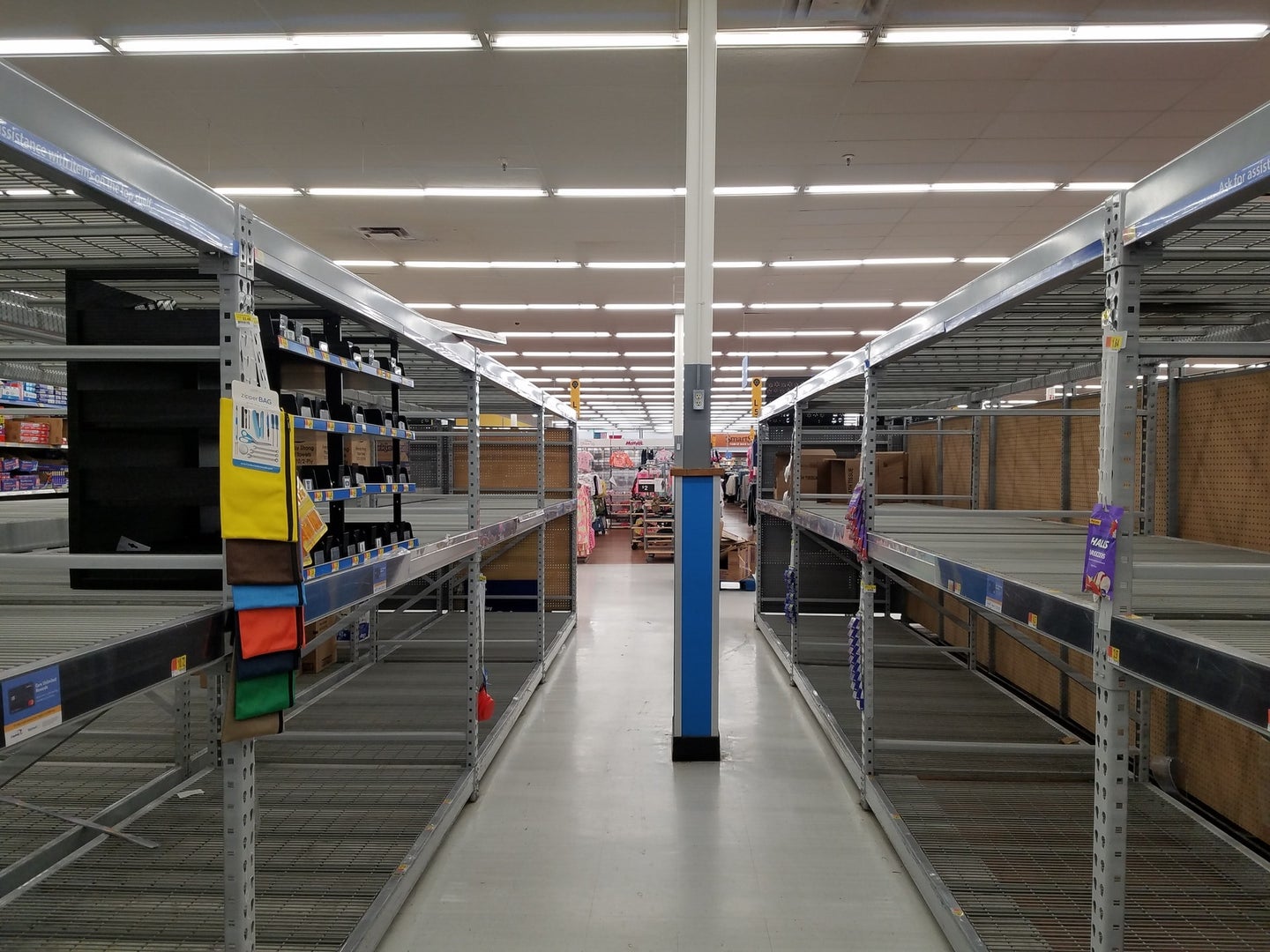 Empty shelves at the store during the global supply chain shortage for the COVID-19 pandemic
