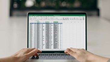 person using microsoft excel on laptop computer