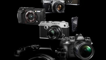 OM system new camera models on black