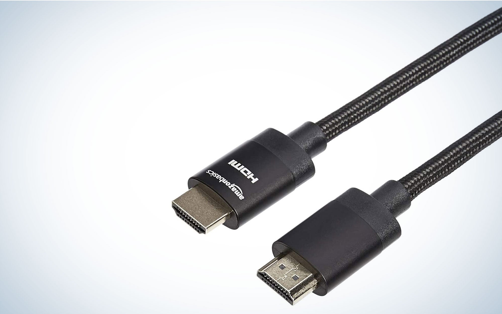 The Amazon Basics premium HDMI cable is a black, braided cable.