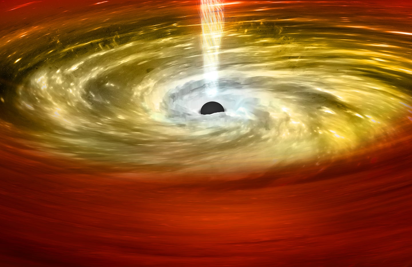 An artist's illustration of a black hole. 