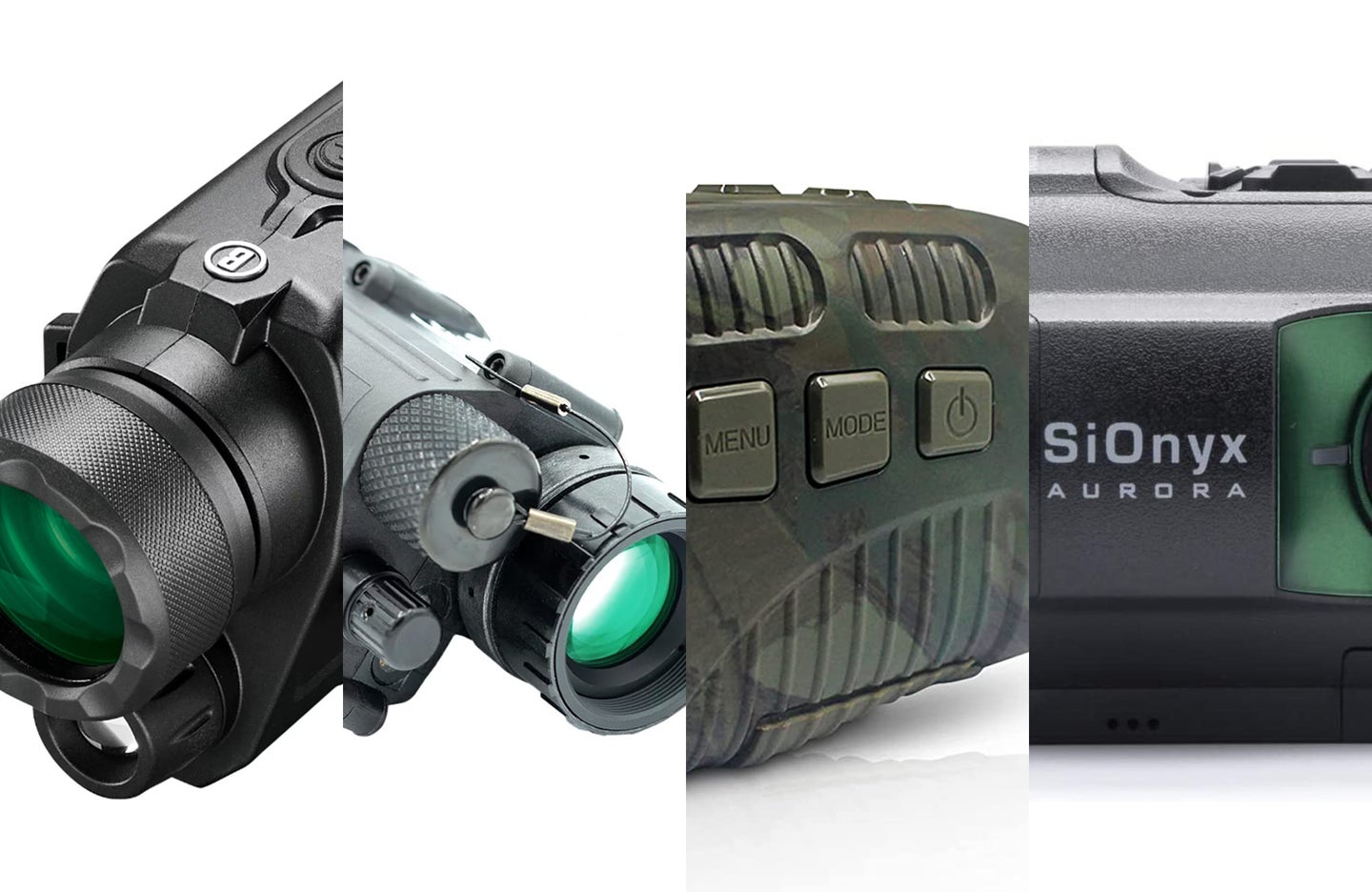 A lineup of the best night vision goggles on a white background