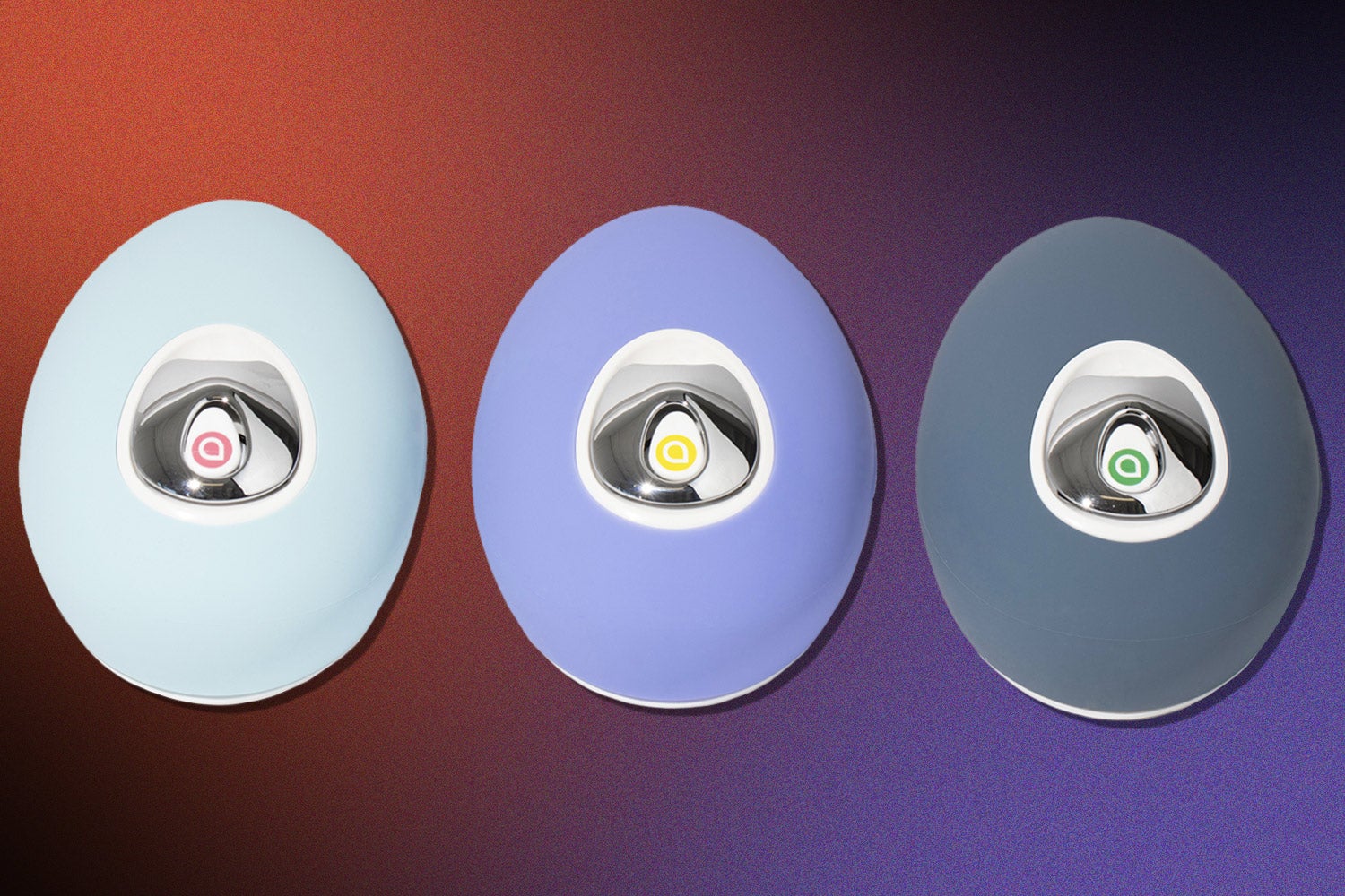 three round devices with silver buttons