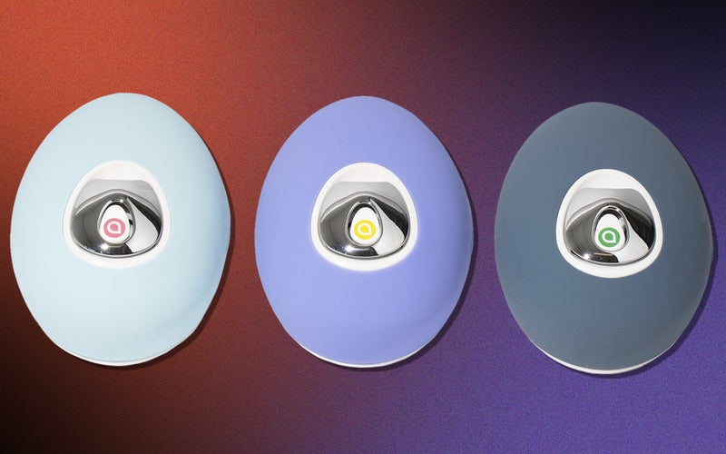 three round devices with silver buttons