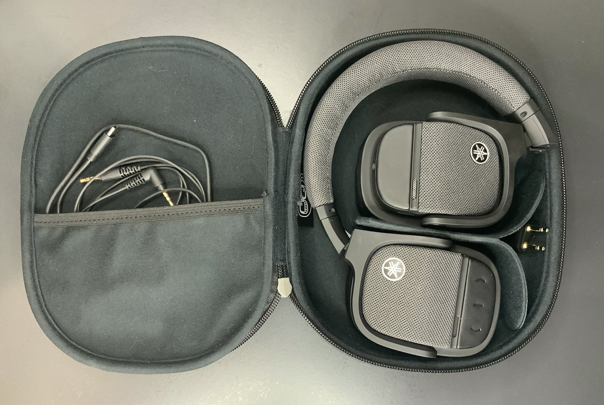 Yamaha YH-L700A headphones in case with accessories