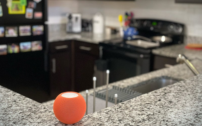 Apple HomePod mini on Tony's kitchen counter
