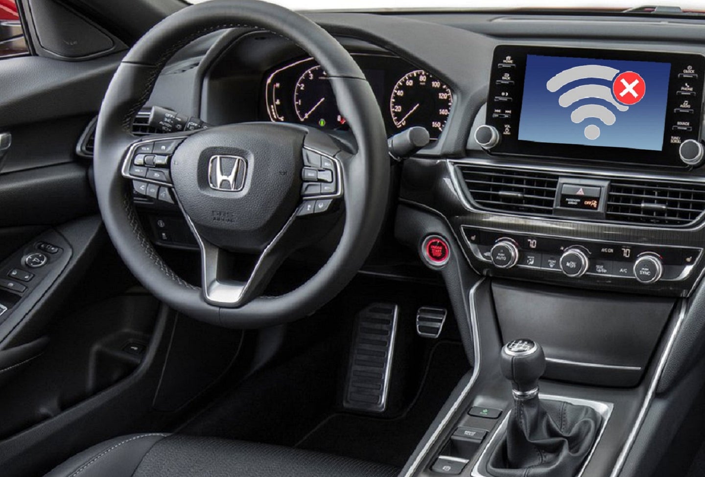 Honda driver assistance screen showing no WiFi because of the switch from 3g to 5g