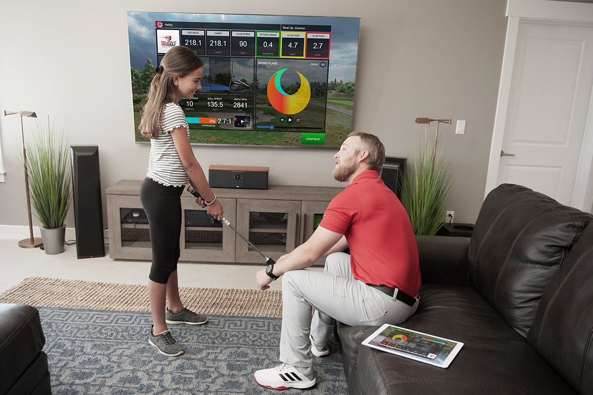 This state-of-the-art golf simulator can help you practice your swing at home