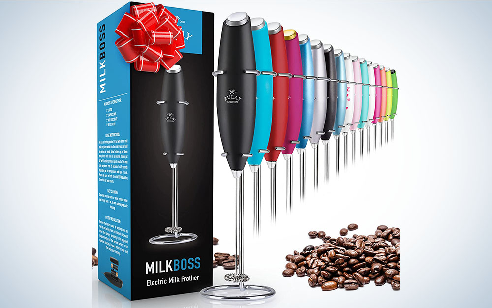 This handheld milk frother is the best white elephant gift idea.