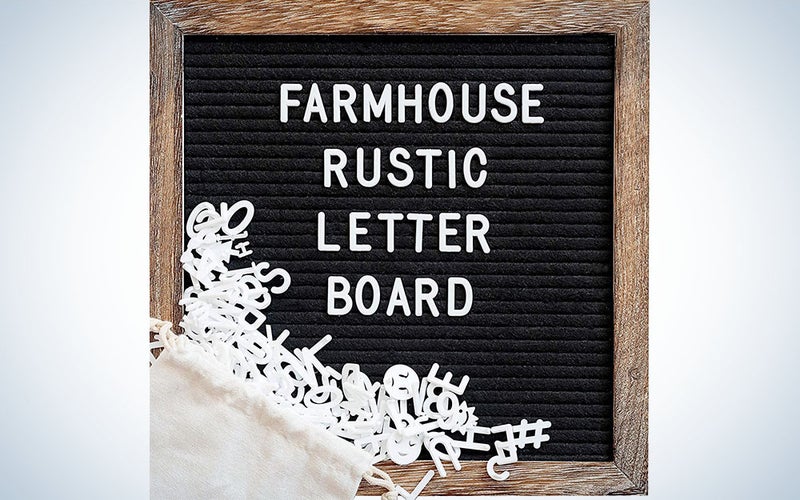 This rustic letter board is the best white elephant gift idea.