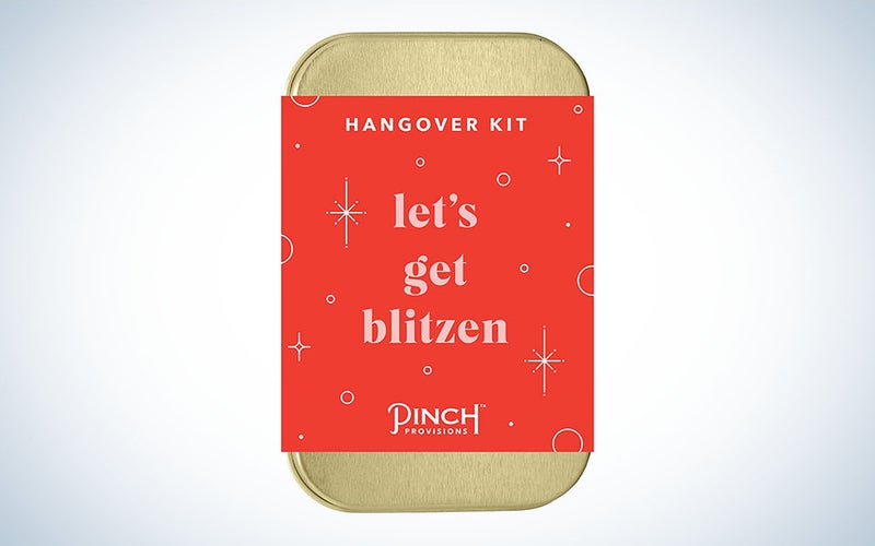 This hangover kit is the best white elephant gift idea.
