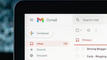 laptop screen showing gmail