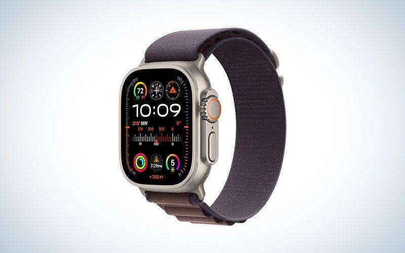 The Apple Watch Ultra 2 fitness watch against a white background
