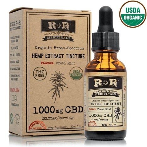 4 R+R Medicinals Organic Broad-Spectrum THC-Free Hemp Extract Tincture