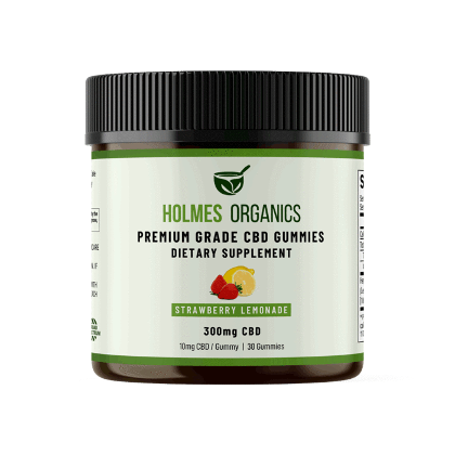 5 Holmes Organics Premium Grade CBD Gummies, Strawberry Lemonade