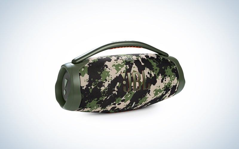 JBL BoomBox 3 Bluetooth speaker in camp product image
