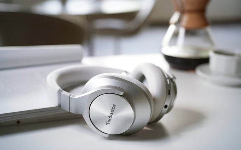 Technics EAH-A8000 headphones in silver on a table product image