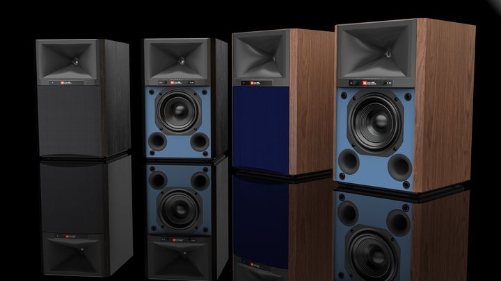 JBL 4305P Studio Monitors grilles on and off dramatic product hot