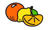 Citrus fruits illustrated to show limonene flavor