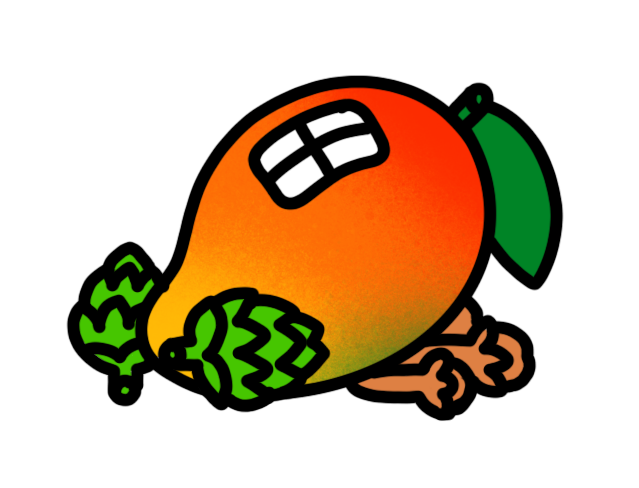 Mango, cloves, and hops illustrated to show myrcene flavor