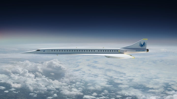 a rendering of a supersonic airliner
