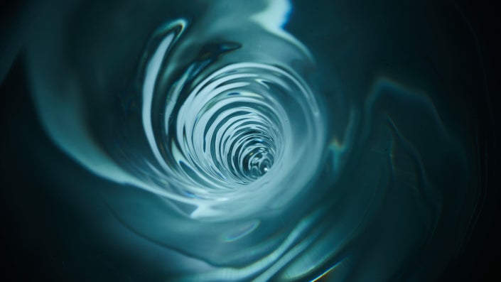 Whirlpool of water to represent a quantum tornado from a physics experiment