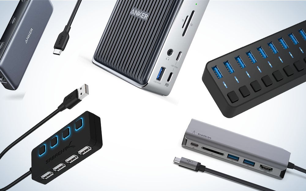 5Gbps USB Hub Good Performance 7 Ports for Office Notebooks Travel Home wosume Docking Station