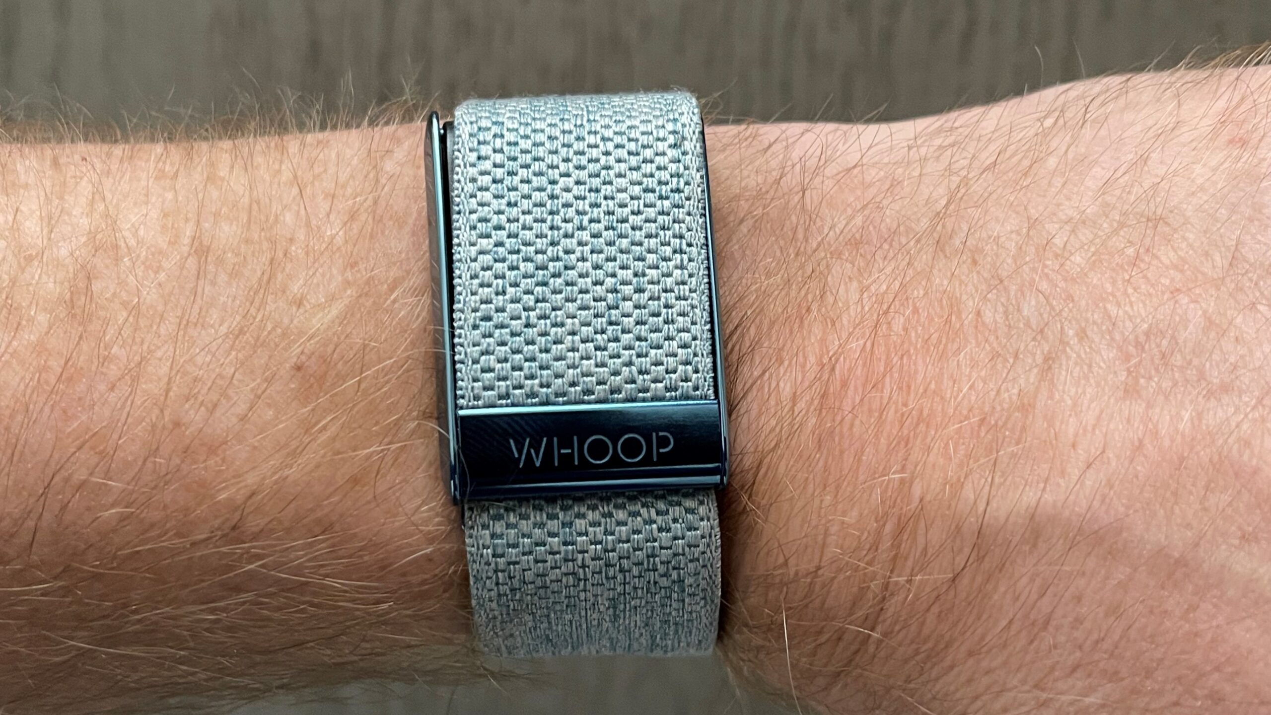 Whoop 4.0 Fitness Tracker on a wrist