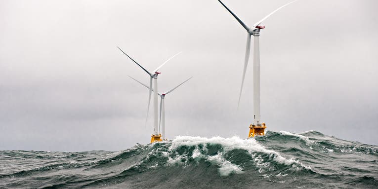 Offshore wind farms could bank carbon dioxide on slow days
