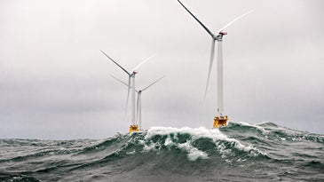 Offshore wind farms could bank carbon dioxide on slow days