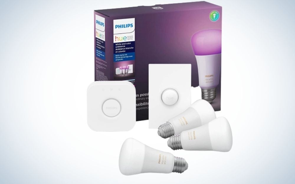 Philips Hue White and Color Starter Kit is the best smart bulb kit for your home.
